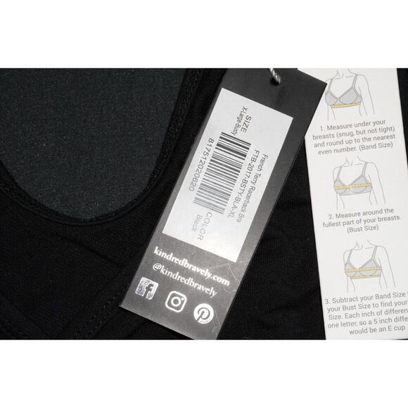 Kindred Bravely French Terry Racerback Nursing Maternity Sleep Black Bra - Picture 12 of 13